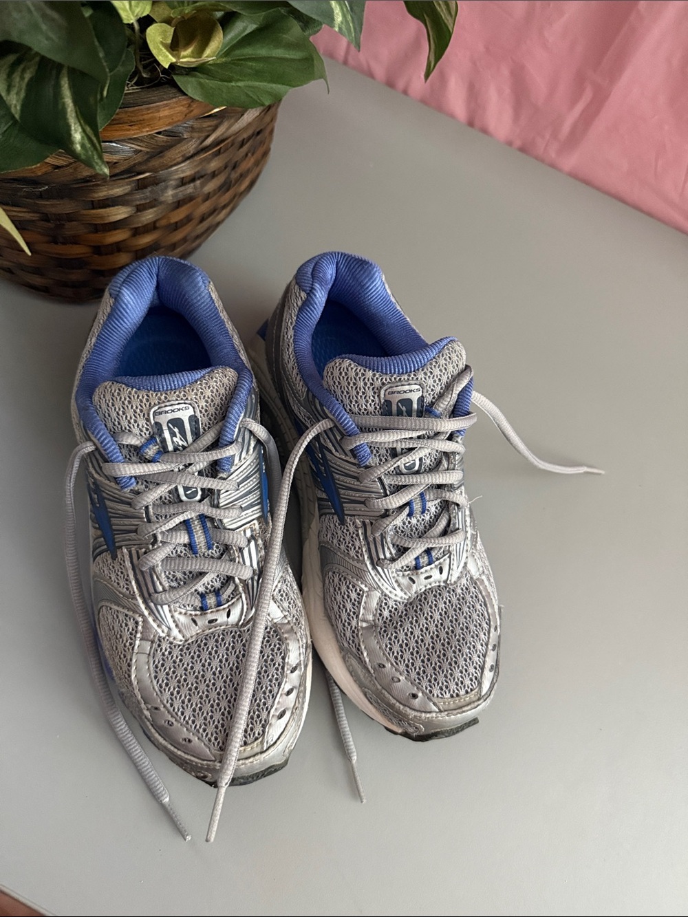Brooks Gray and Blue Women's Athletic Running Shoes